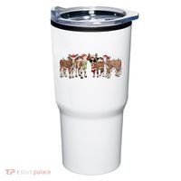 Christmas Cow Santa Claus Farmer Merry Christmas Tumbler thumb 0