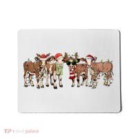 Christmas Cow Santa Claus Farmer Merry Christmas Mousepad thumb 0