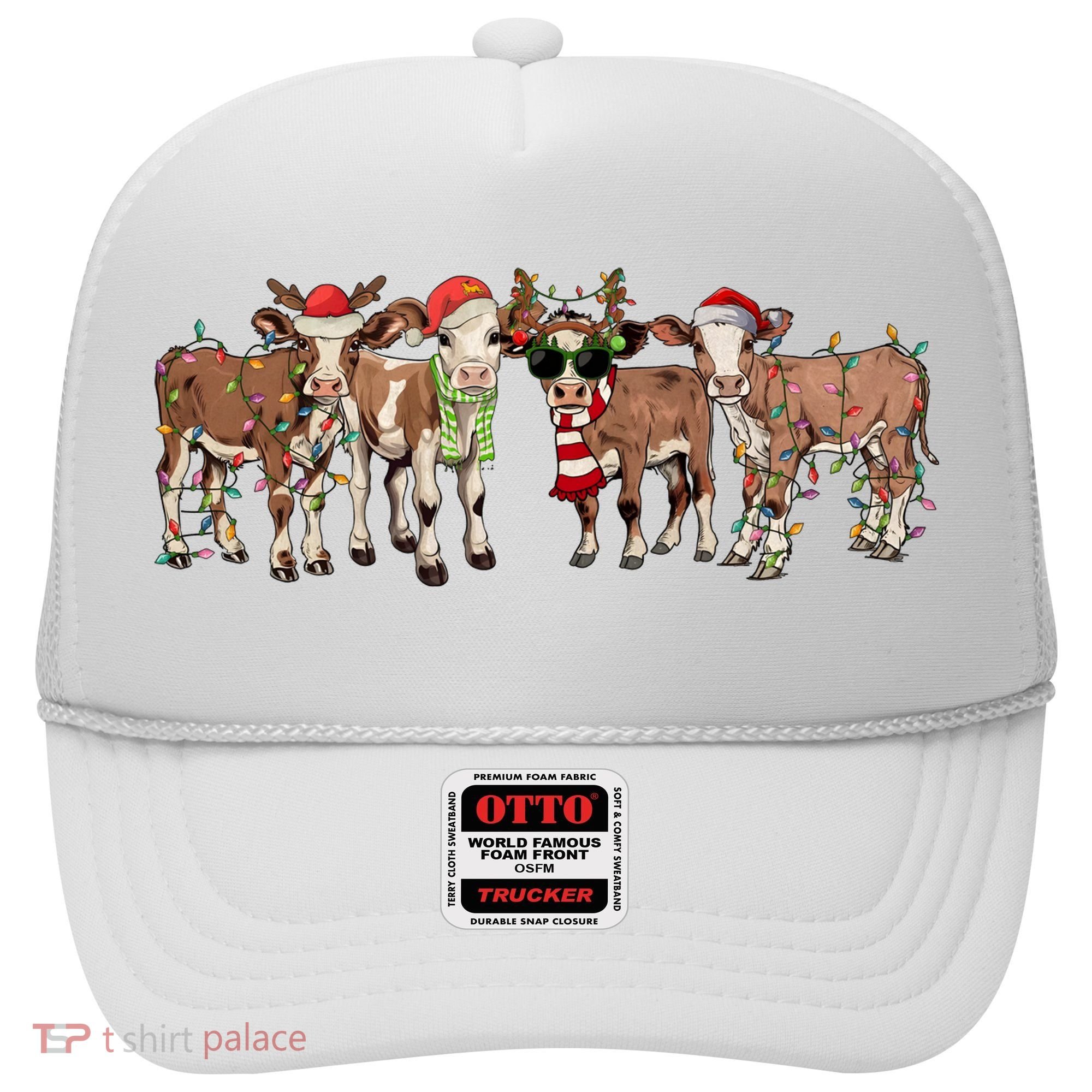 Christmas Cow Santa Claus Farmer Merry Christmas Hat
