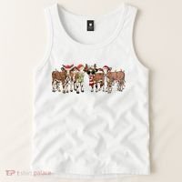 Christmas Cow Santa Claus Farmer Merry Christmas Tank Top thumb 2