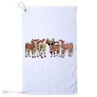 Christmas Cow Santa Claus Farmer Merry Christmas Golf Towel thumb 0