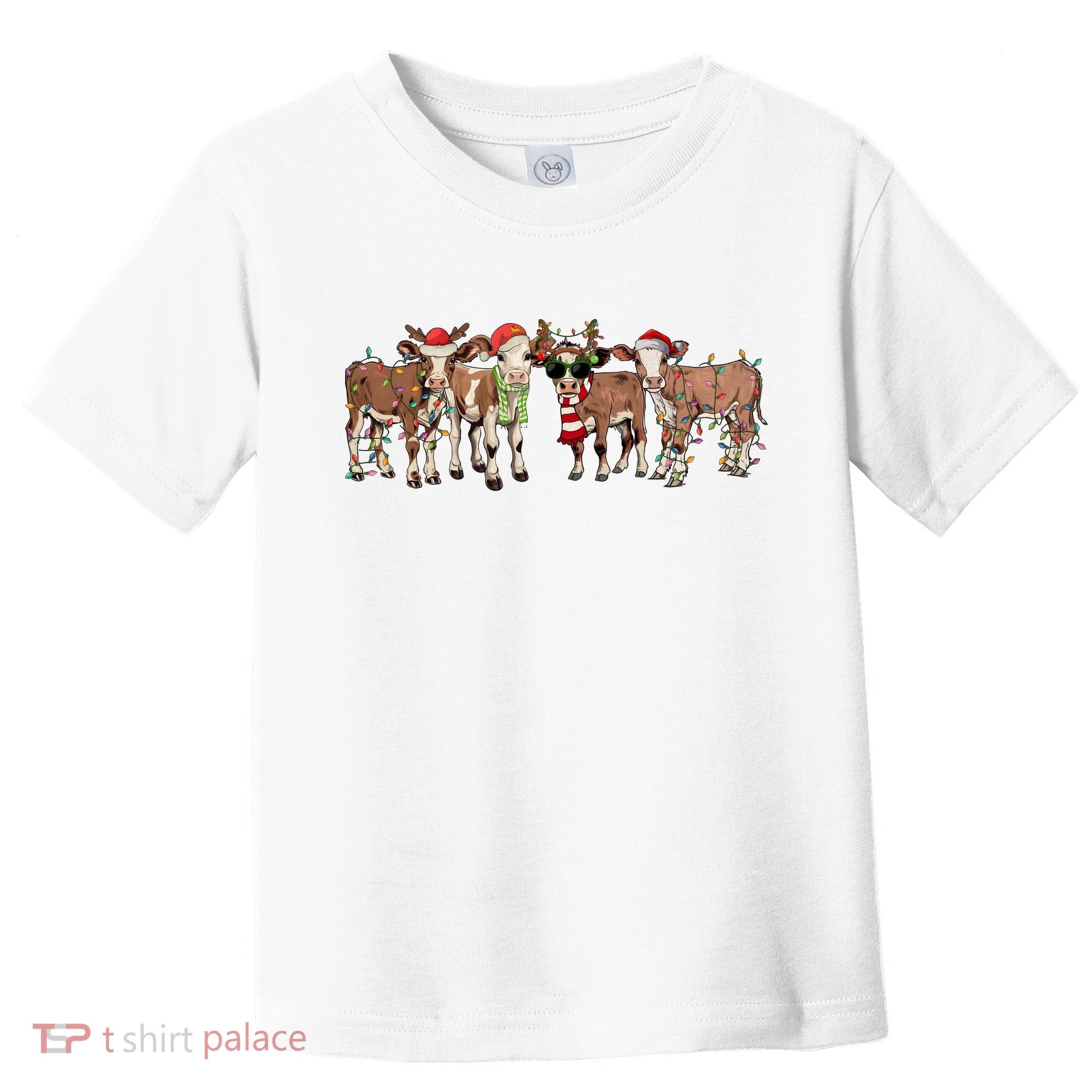 Christmas Cow Santa Claus Farmer Merry Christmas Toddler T-Shirt