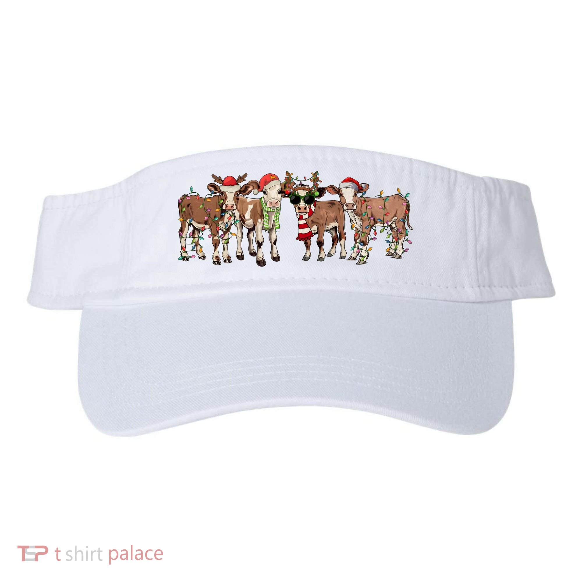 Christmas Cow Santa Claus Farmer Merry Christmas Visor