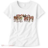 Christmas Cow Santa Claus Farmer Merry Christmas Women's T-Shirt thumb 0