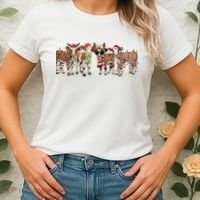 Christmas Cow Santa Claus Farmer Merry Christmas Women's T-Shirt thumb 2