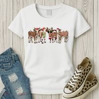 Christmas Cow Santa Claus Farmer Merry Christmas Women's T-Shirt thumb 3