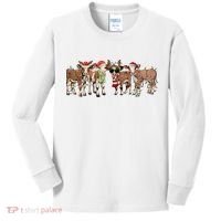 Christmas Cow Santa Claus Farmer Merry Christmas Kids Long Sleeve Shirt thumb 0
