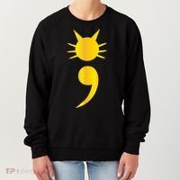 Cute Cat Semicolon May Mental Health Awareness Month Women's Sweatshirt thumb 0