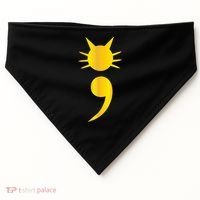 Cute Cat Semicolon May Mental Health Awareness Month USA-Made Doggie Bandana thumb 0