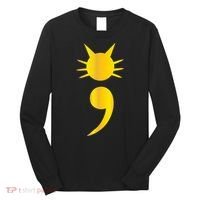Cute Cat Semicolon May Mental Health Awareness Month Long Sleeve Shirt thumb 0