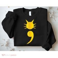 Cute Cat Semicolon May Mental Health Awareness Month Sweatshirt thumb 2