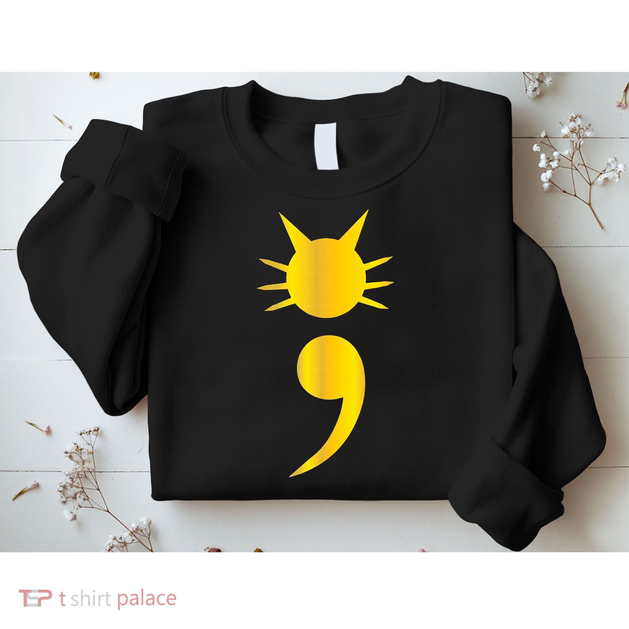 Cute Cat Semicolon May Mental Health Awareness Month Sweatshirt