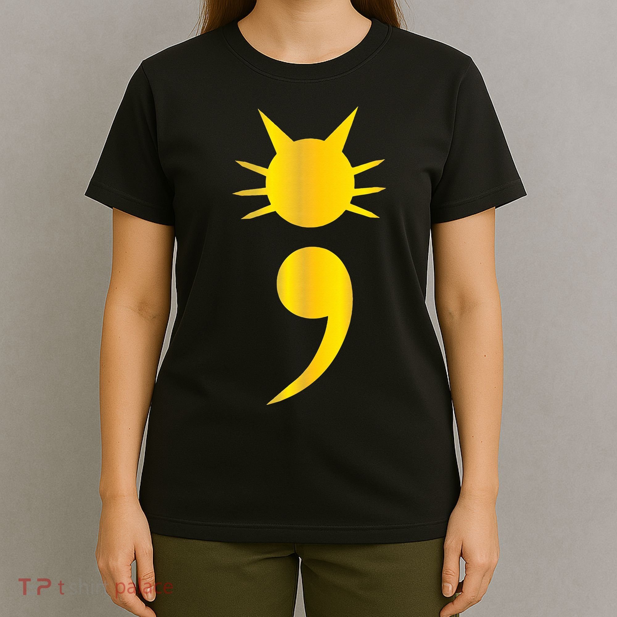 Cute Cat Semicolon May Mental Health Awareness Month T-Shirt