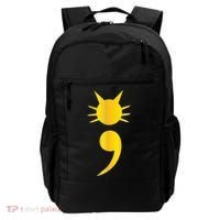Cute Cat Semicolon May Mental Health Awareness Month Backpack thumb 0