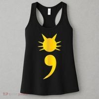 Cute Cat Semicolon May Mental Health Awareness Month Women's Tank Top thumb 3