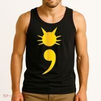 Cute Cat Semicolon May Mental Health Awareness Month Tank Top thumb 3
