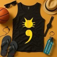Cute Cat Semicolon May Mental Health Awareness Month Tank Top thumb 4