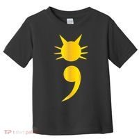 Cute Cat Semicolon May Mental Health Awareness Month Toddler T-Shirt thumb 0