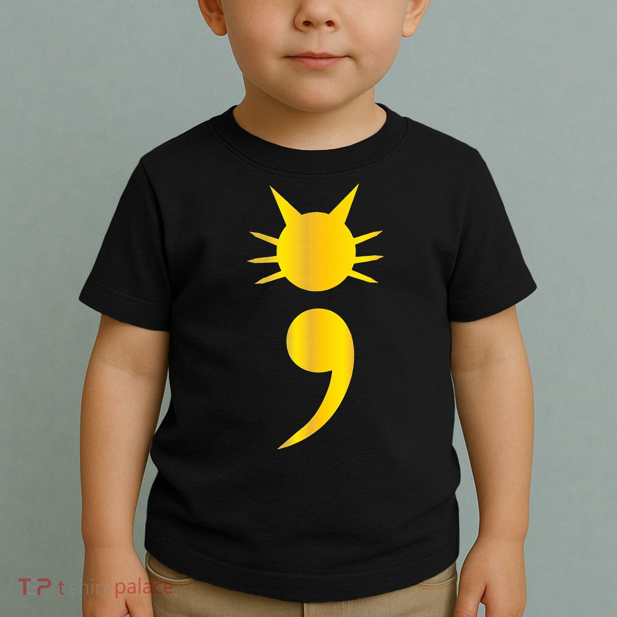 Cute Cat Semicolon May Mental Health Awareness Month Toddler T-Shirt