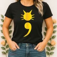 Cute Cat Semicolon May Mental Health Awareness Month Women's T-Shirt thumb 2