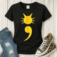 Cute Cat Semicolon May Mental Health Awareness Month Women's T-Shirt thumb 3
