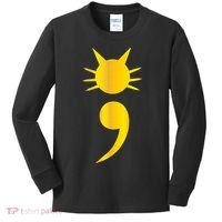 Cute Cat Semicolon May Mental Health Awareness Month Kids Long Sleeve Shirt thumb 0