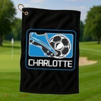 Cool Charlotte Soccer Cleats Golf Towel thumb 1