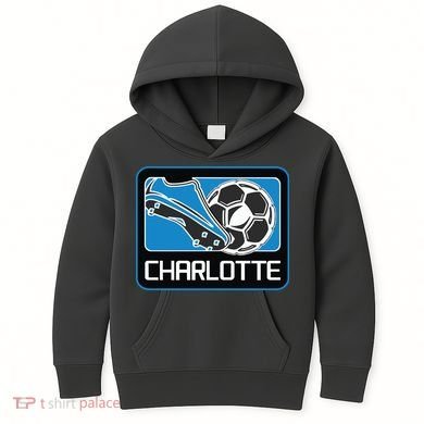 Cool Charlotte Soccer Cleats Kids Hoodie