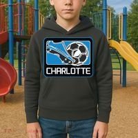 Cool Charlotte Soccer Cleats Kids Hoodie thumb 2