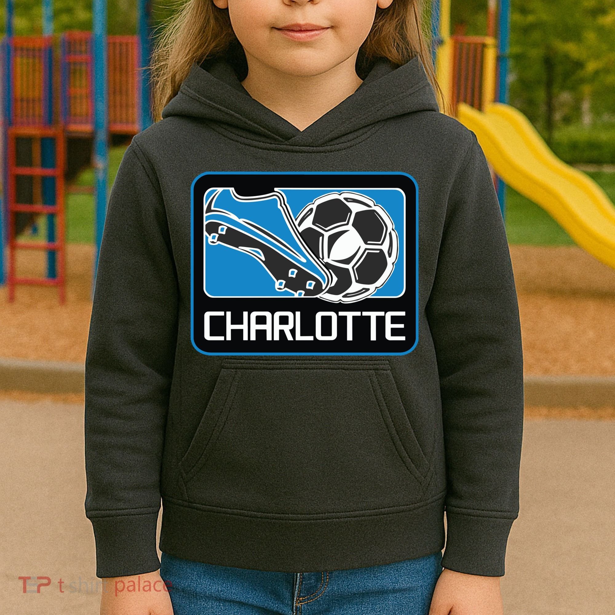 Cool Charlotte Soccer Cleats Kids Hoodie