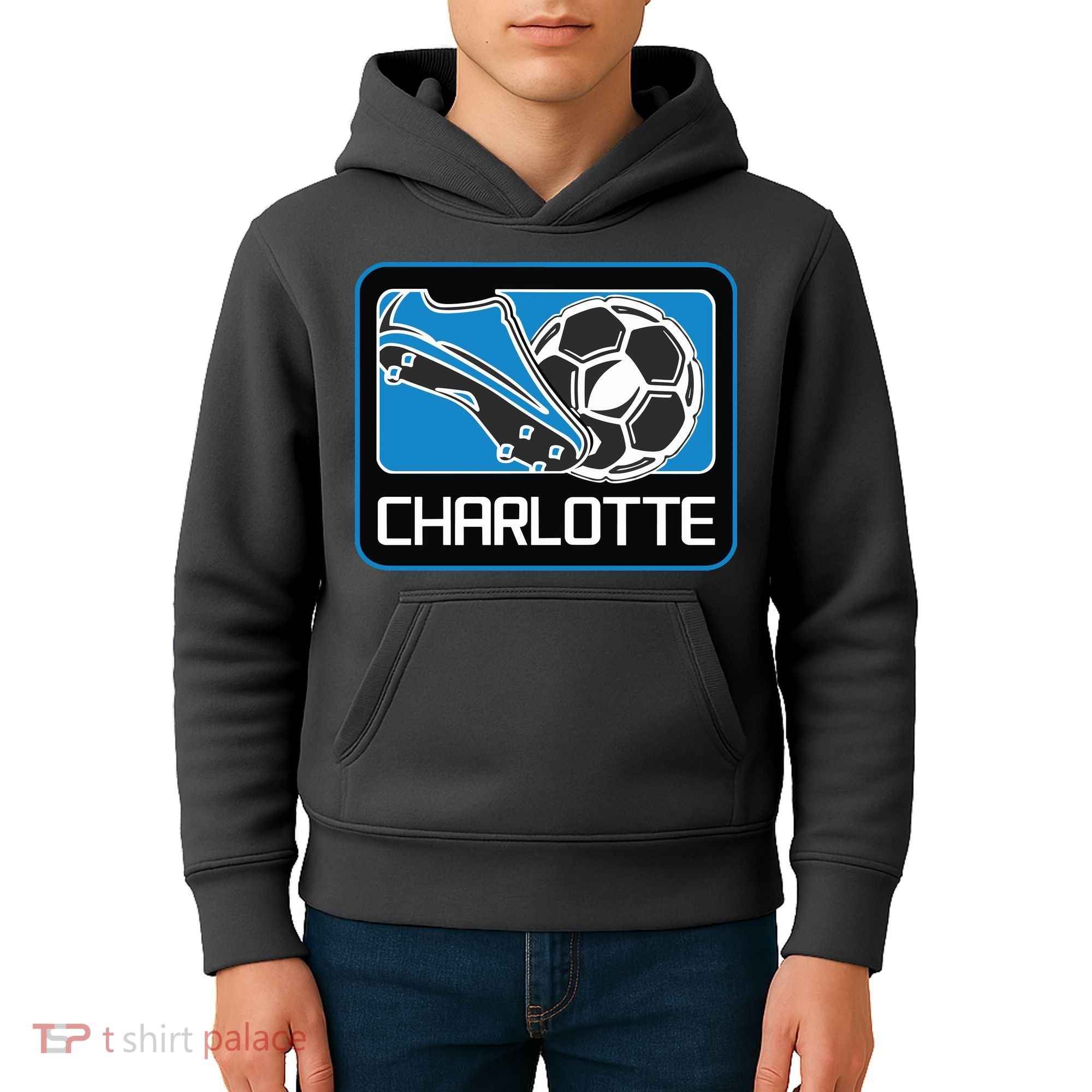 Cool Charlotte Soccer Cleats Kids Hoodie