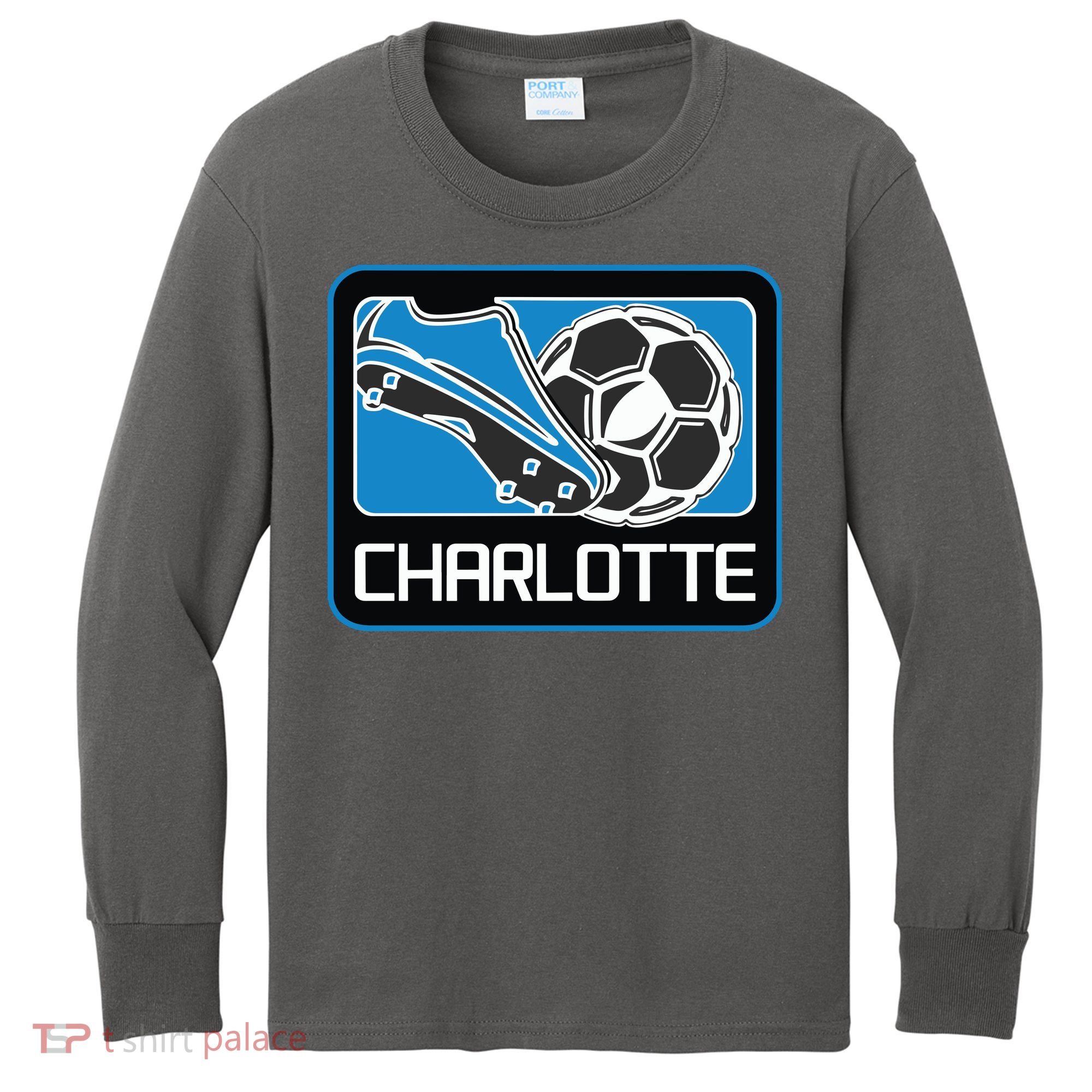 Cool Charlotte Soccer Cleats Kids Long Sleeve Shirt