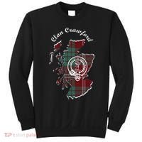 Clan Crawford Surname Last Name Scottish Tartan Crest Map Sweatshirt thumb 0