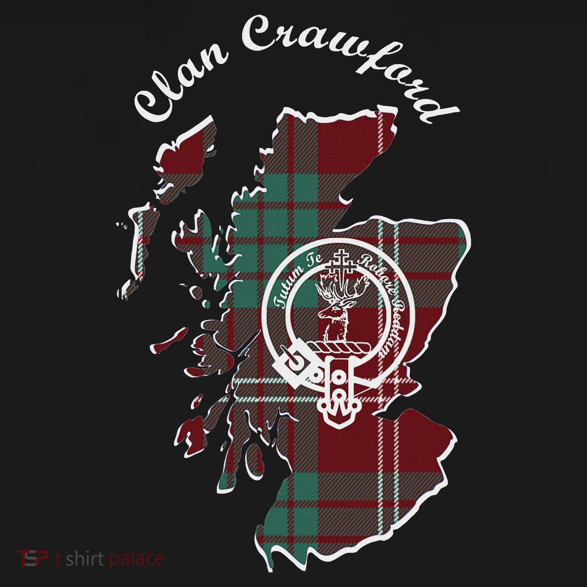 Clan Crawford Surname Last Name Scottish Tartan Crest Map Sweatshirt