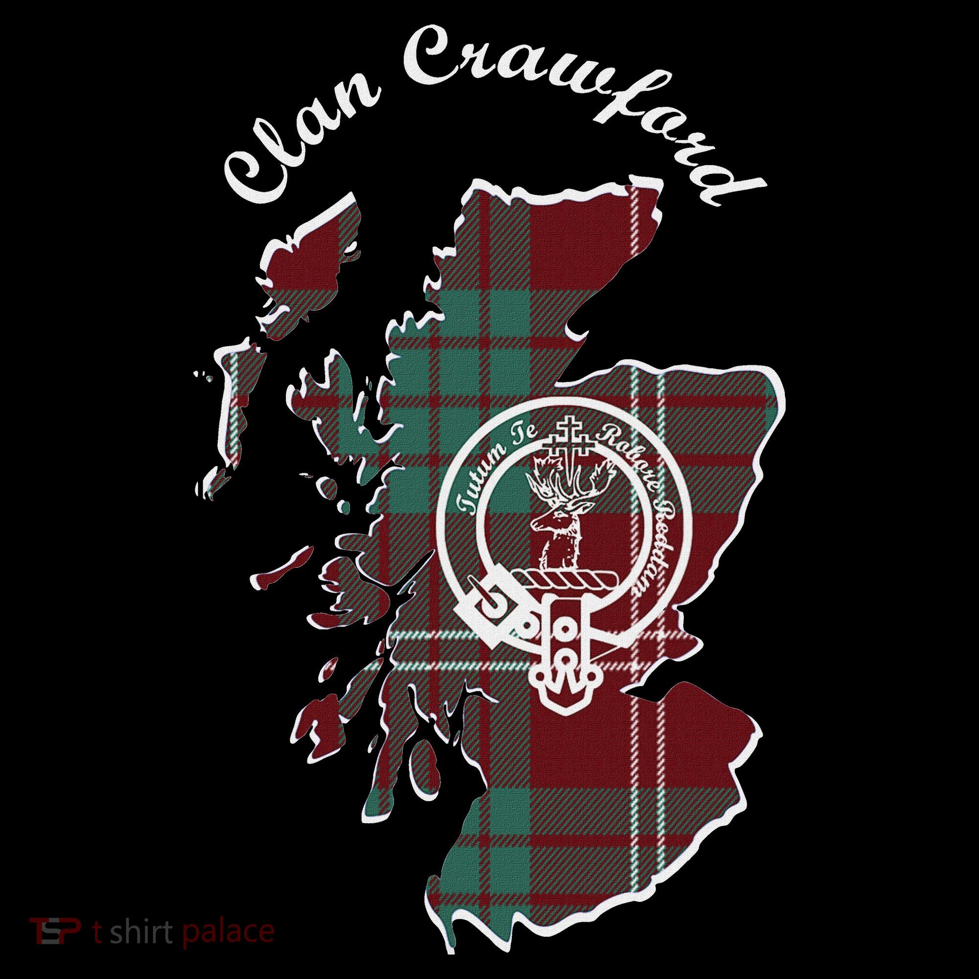 Clan Crawford Surname Last Name Scottish Tartan Crest Map Women's Hoodie