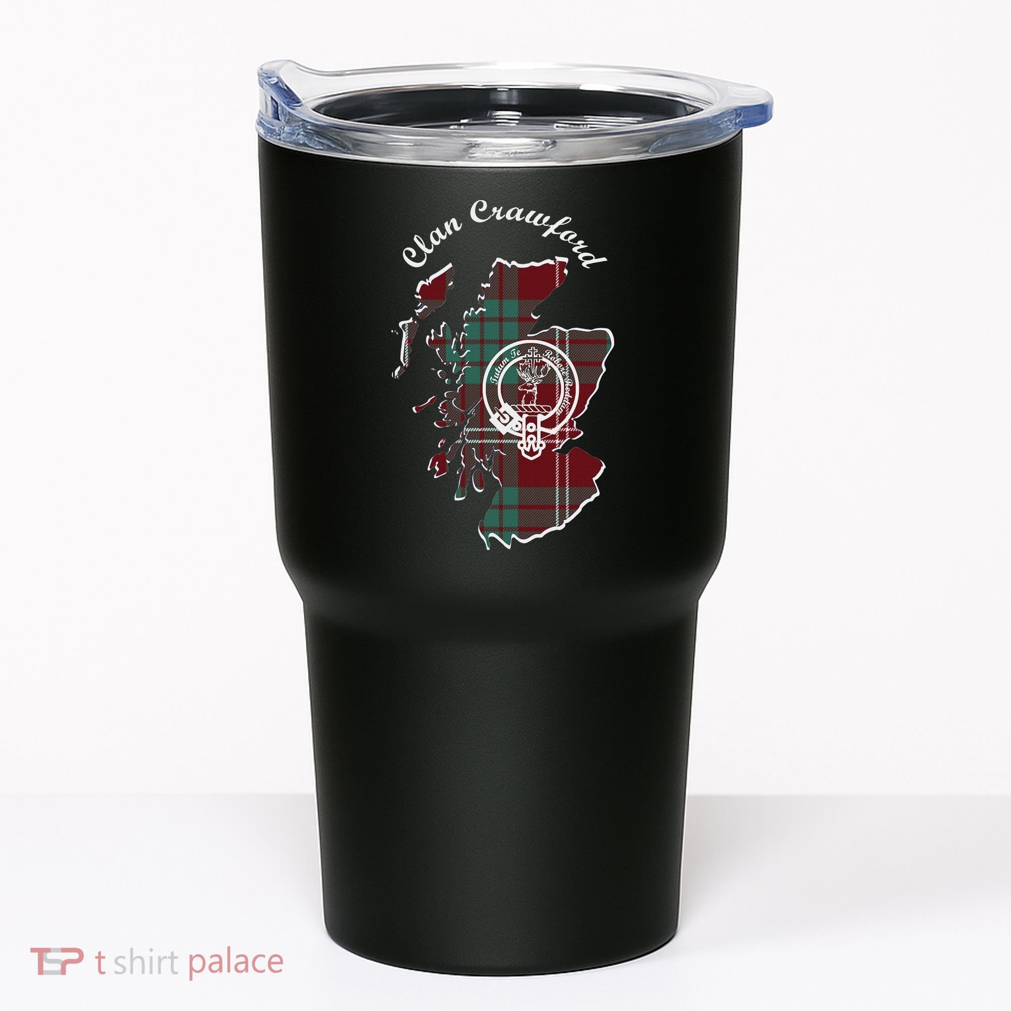 Clan Crawford Surname Last Name Scottish Tartan Crest Map Tumbler
