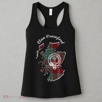 Clan Crawford Surname Last Name Scottish Tartan Crest Map Women's Tank Top thumb 3