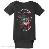 Clan Crawford Surname Last Name Scottish Tartan Crest Map Baby Bodysuit thumb 0