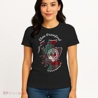 Clan Crawford Surname Last Name Scottish Tartan Crest Map Women's T-Shirt thumb 4