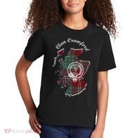 Clan Crawford Surname Last Name Scottish Tartan Crest Map Kids T-Shirt thumb 2
