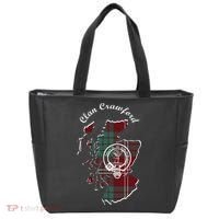 Clan Crawford Surname Last Name Scottish Tartan Crest Map Tote Bag thumb 0