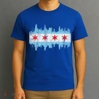 Chicago City Skyline Flag Vintage Chicago City T-Shirt thumb 3