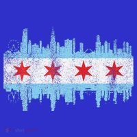 Chicago City Skyline Flag Vintage Chicago City T-Shirt thumb 7