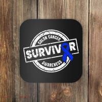 Colon Cancer Survivor Colon Cancer Awareness Month Coaster thumb 0