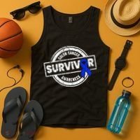 Colon Cancer Survivor Colon Cancer Awareness Month Tank Top thumb 4