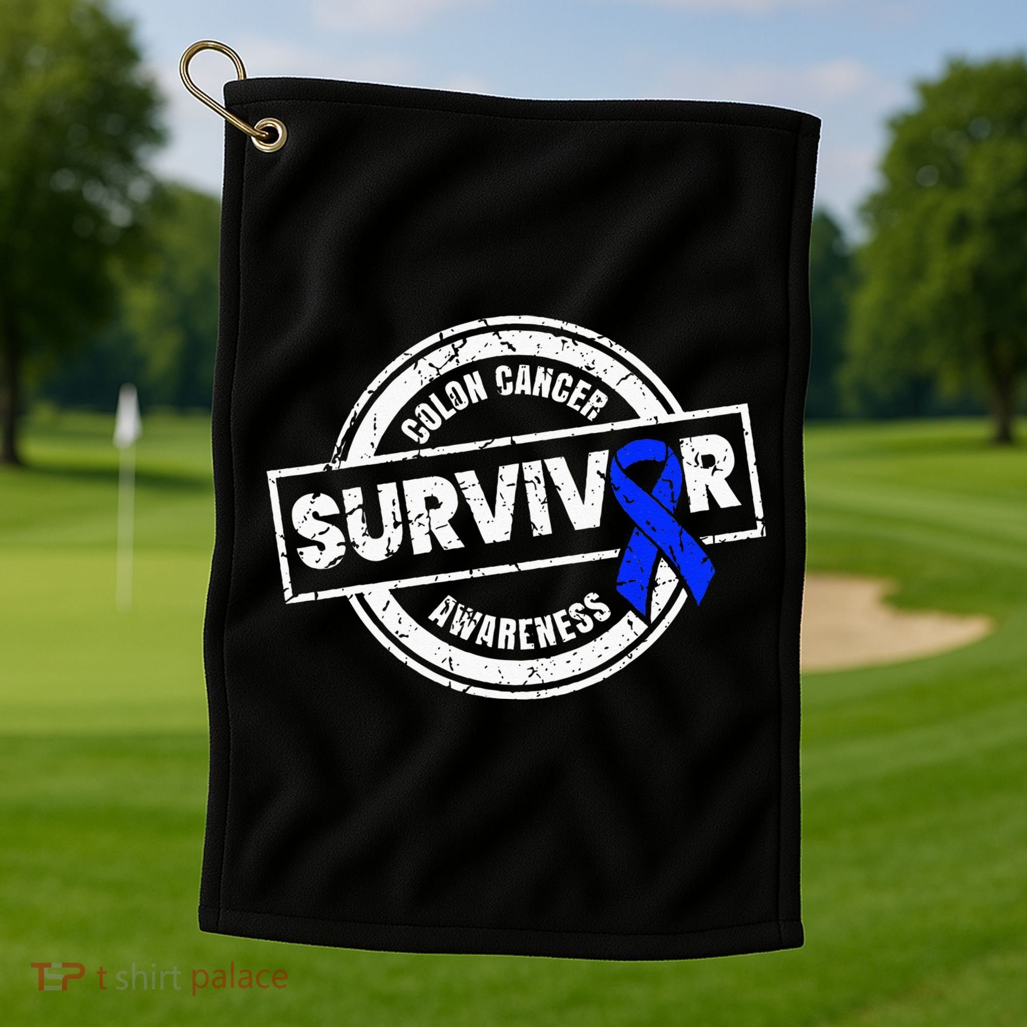 Colon Cancer Survivor Colon Cancer Awareness Month Golf Towel