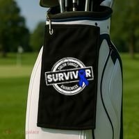 Colon Cancer Survivor Colon Cancer Awareness Month Golf Towel thumb 2