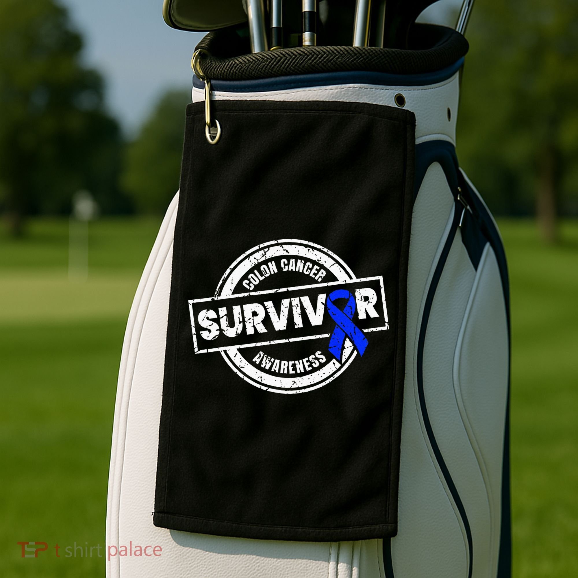 Colon Cancer Survivor Colon Cancer Awareness Month Golf Towel