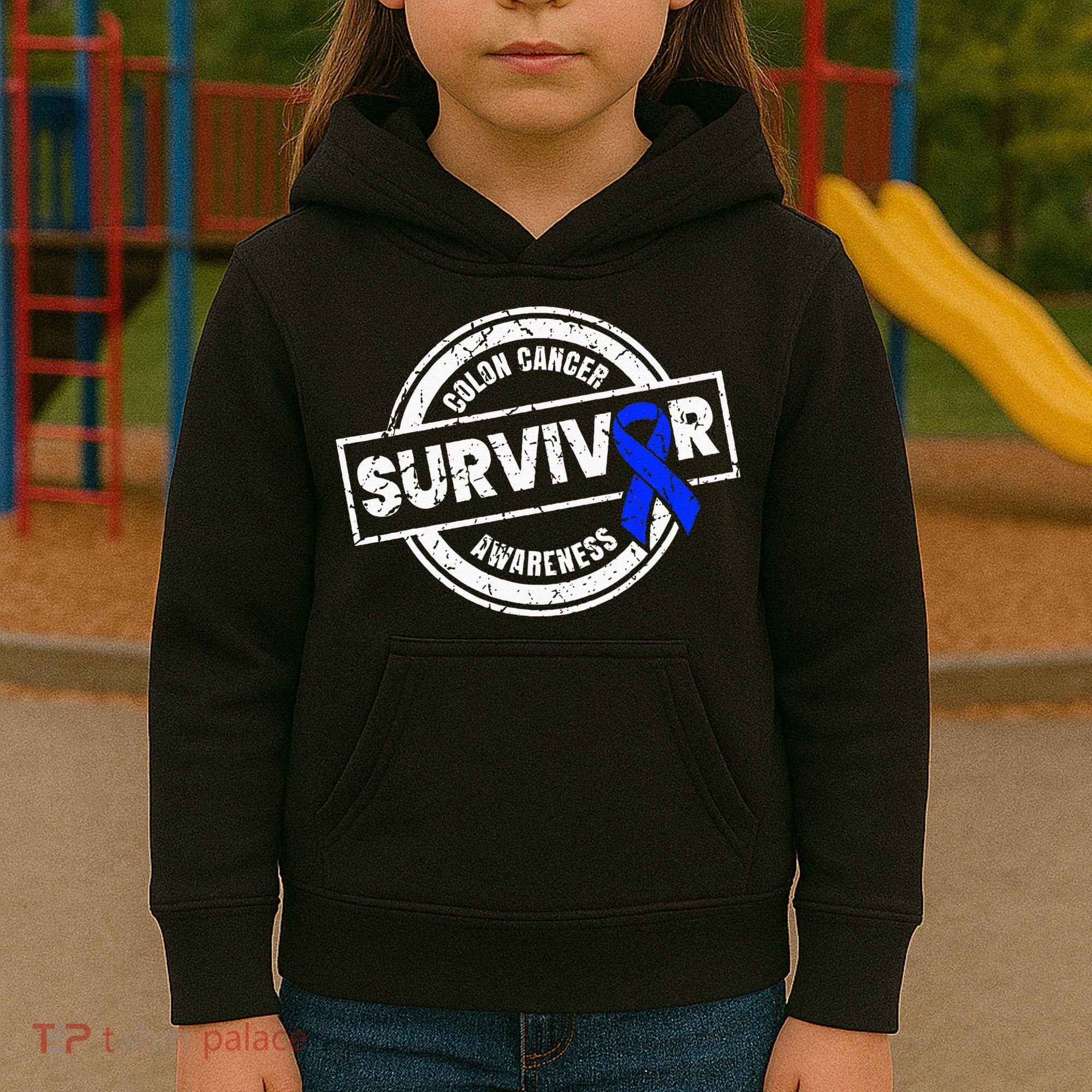 Colon Cancer Survivor Colon Cancer Awareness Month Kids Hoodie