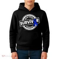 Colon Cancer Survivor Colon Cancer Awareness Month Kids Hoodie thumb 4